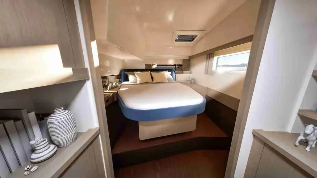 Cabin on Sea Eagle III, a Fountaine Pajot New 41 catamaran at Rodi Garganico, Italy