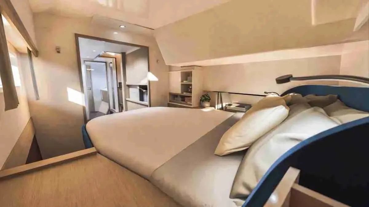 Cabin on Sea Eagle III, a Fountaine Pajot New 41 catamaran at Rodi Garganico, Italy