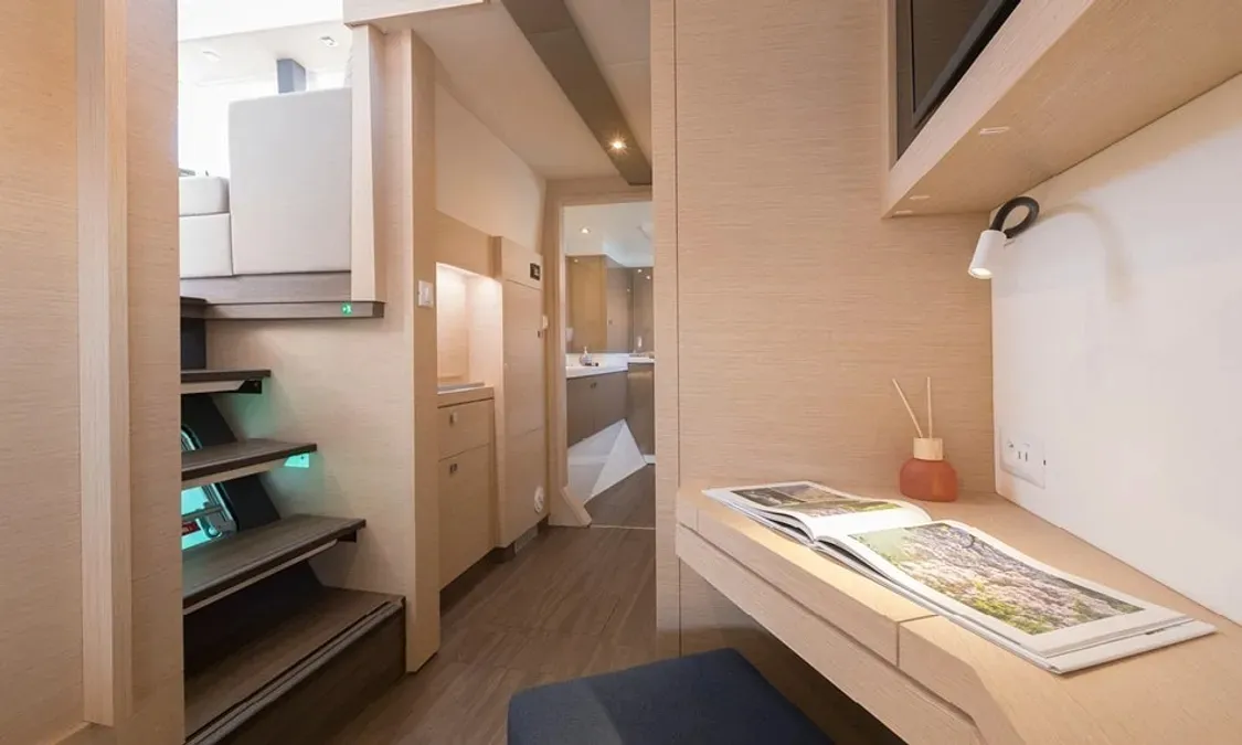 Nou Nou 1, a Fountaine Pajot Astréa 42 catamaran at Lavrion, Greece