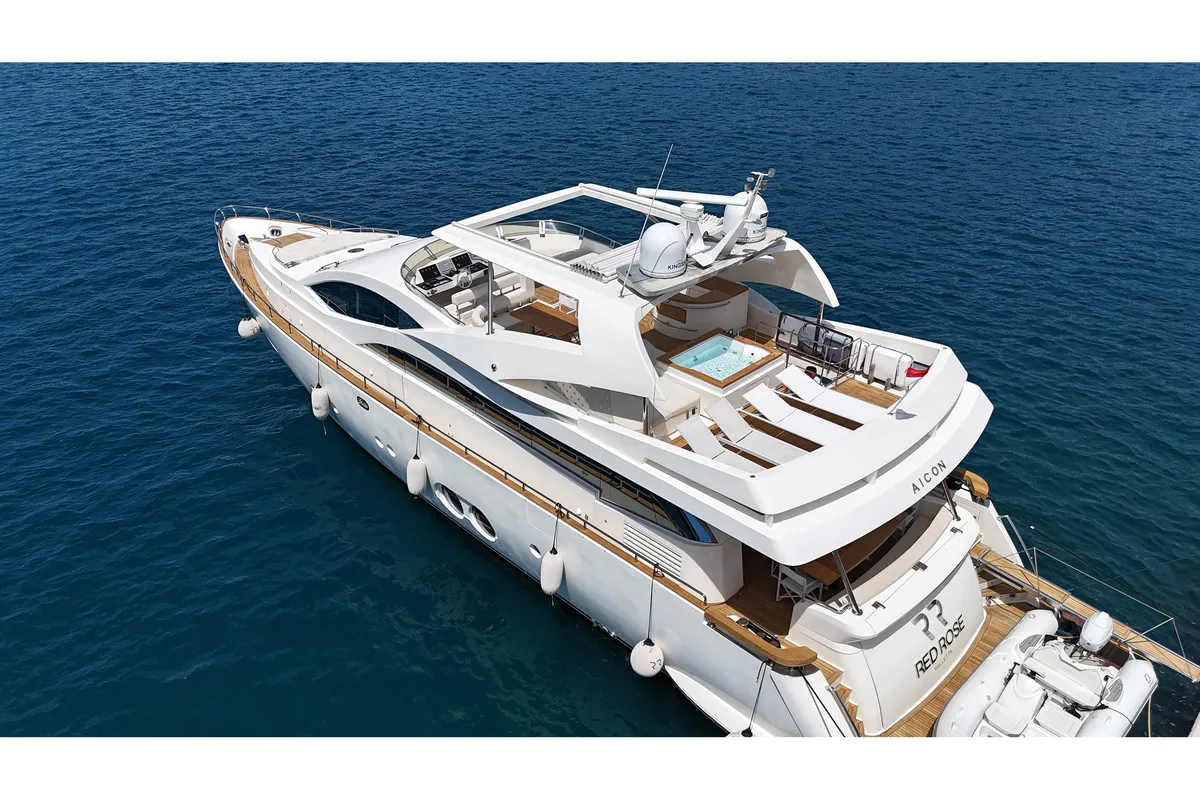 Red Rose, a Aicon 85 motor yacht at Athens, Greece