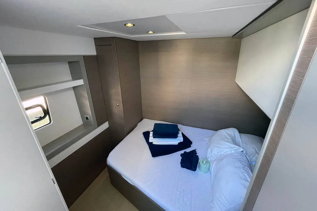 Cabin on Ne Plus Ultra, a Bali 5.4 catamaran at Road Town, British Virgin Islands