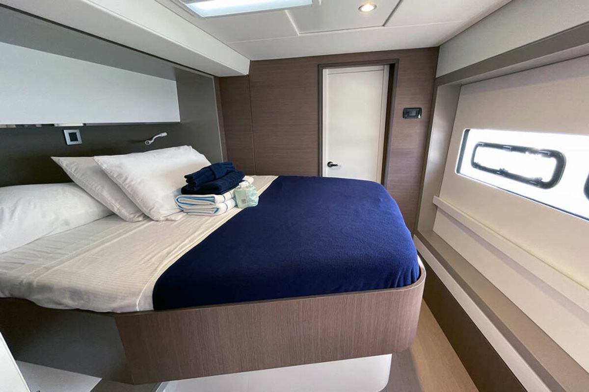 Cabin on Ne Plus Ultra, a Bali 5.4 catamaran at Road Town, British Virgin Islands