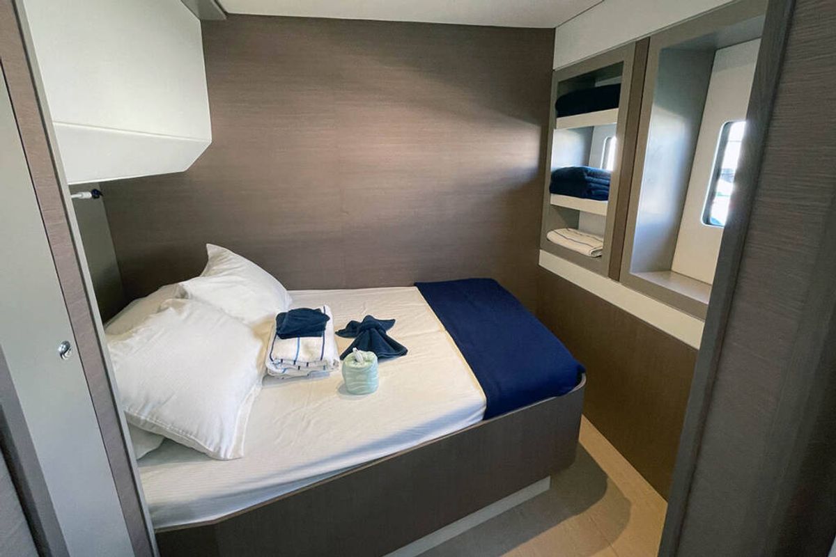 Cabin on Ne Plus Ultra, a Bali 5.4 catamaran at Road Town, British Virgin Islands