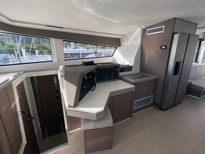 Cockpit of Ne Plus Ultra, a Bali 5.4 catamaran at Parham Town, British Virgin Islands