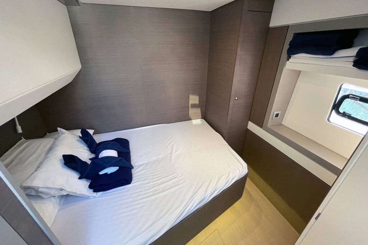 Cabin on Ne Plus Ultra, a Bali 5.4 catamaran at Road Town, British Virgin Islands