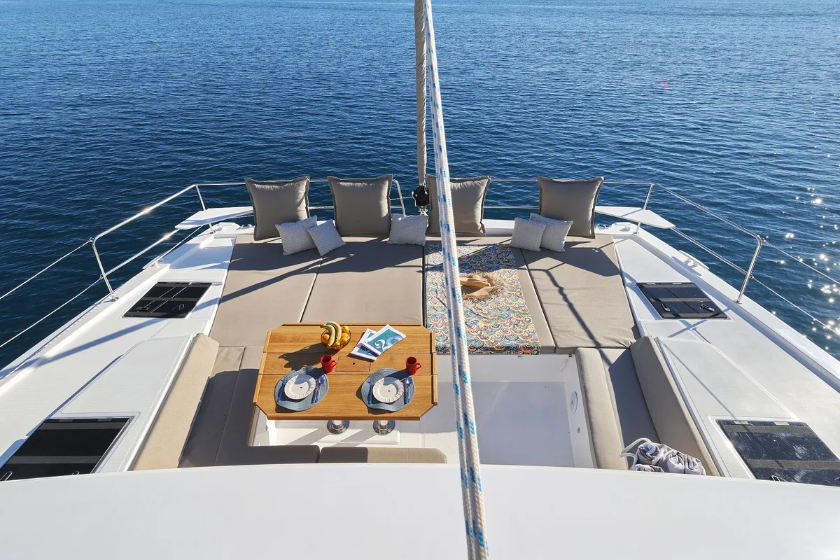 Deck of Belle Amie, a Bali 4.6 catamaran at Općina Sukošan, Croatia