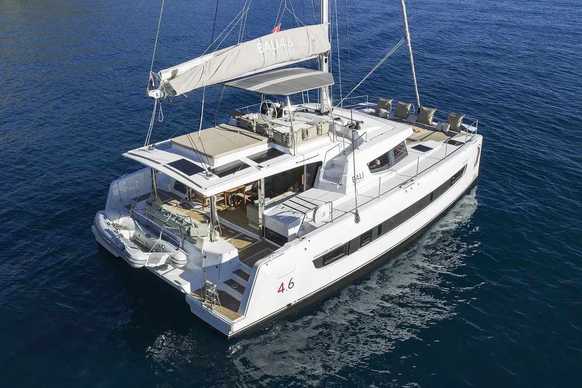 Exterior view of Belle Amie, a Bali 4.6 catamaran at Općina Sukošan, Croatia