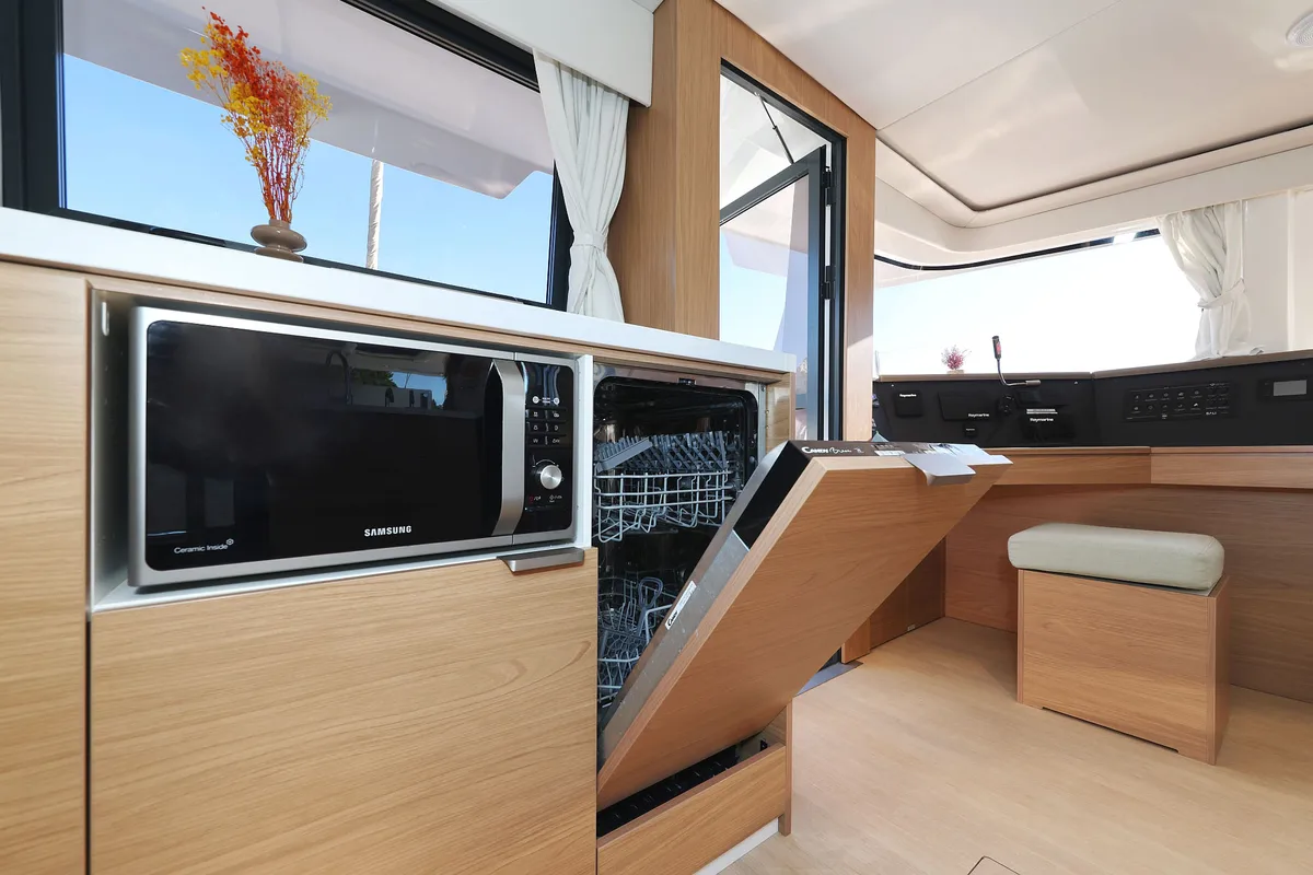 Galley of Belle Amie, a Bali 4.6 catamaran at Općina Sukošan, Croatia