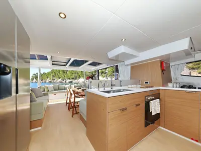Galley of Belle Amie, a Bali 4.6 catamaran at Općina Sukošan, Croatia