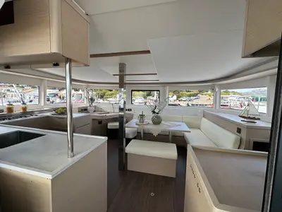 Salon of Hercules, a Lagoon 46 catamaran at Pointe-à-Pitre, France