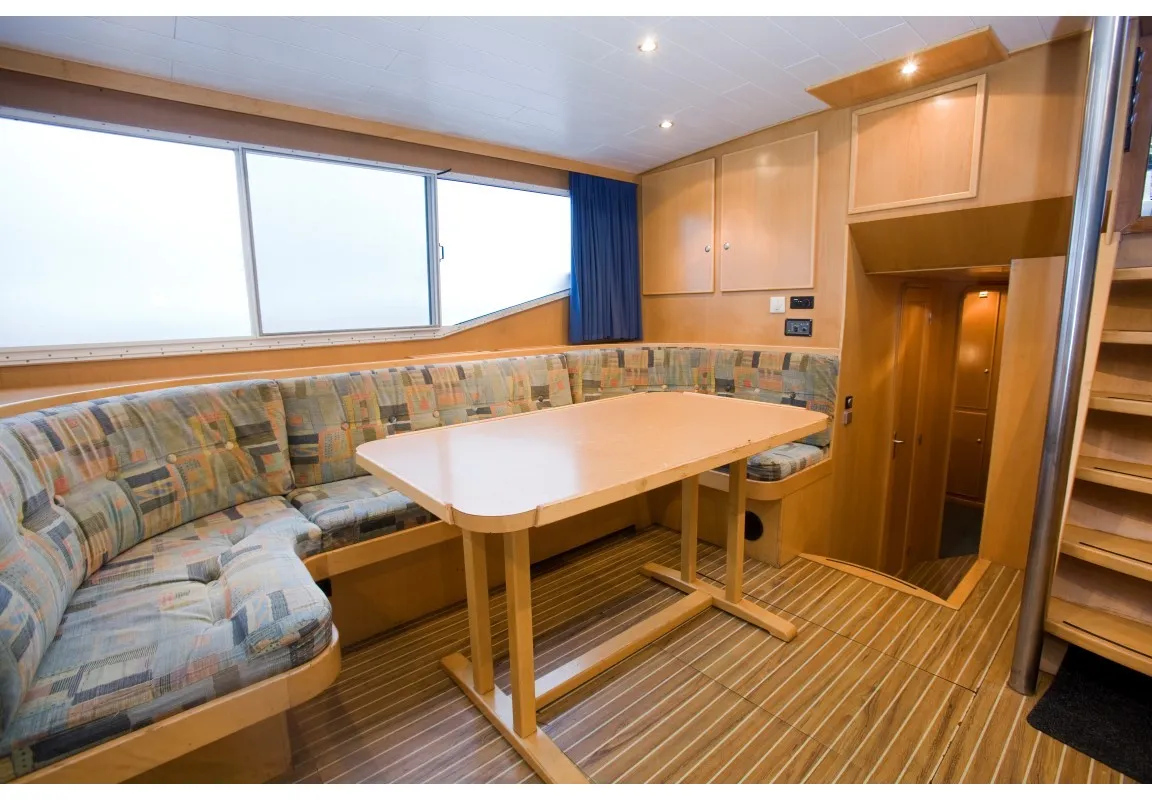 Salon of Drait 32, a De Drait Renal 45 motorboat at Drachten, Netherlands