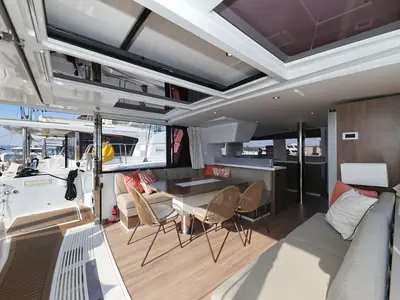 Salon of Trinity, a Bali 4.4 catamaran at Grad Biograd na Moru, Croatia