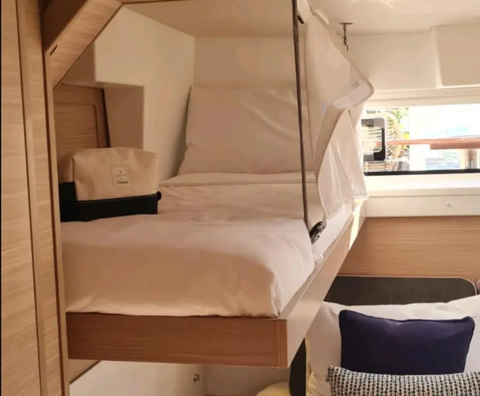Cabin on ANGIAS, a Lagoon 43 catamaran at Volos, Greece