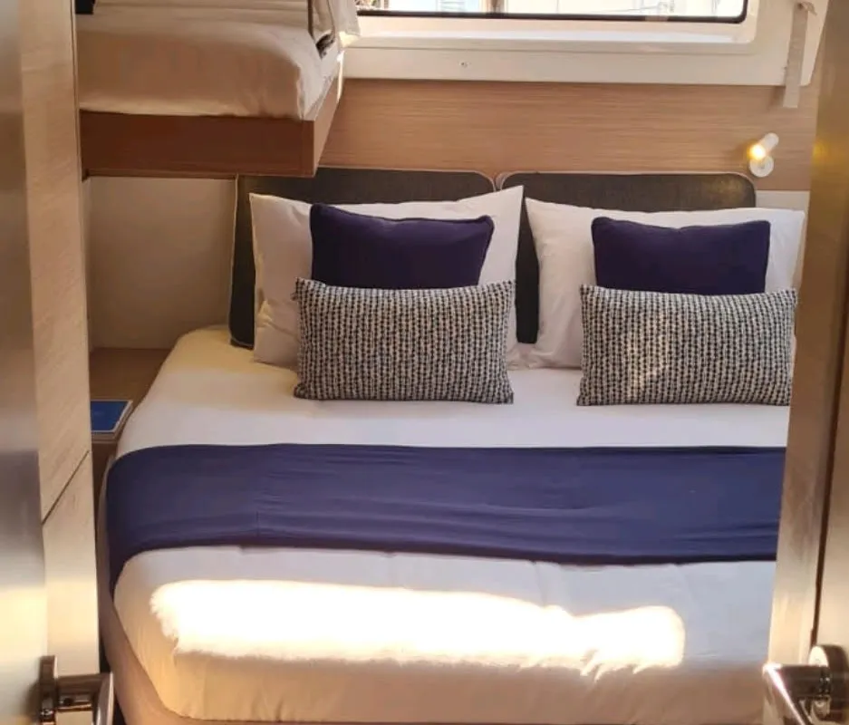 Cabin on ANGIAS, a Lagoon 43 catamaran at Volos, Greece