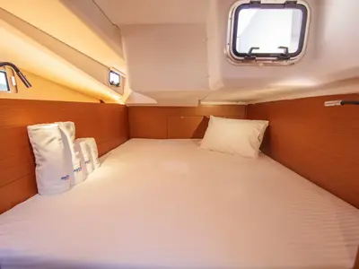 Cabin on White Rabbit, a Jeanneau Sun Odyssey 440 sailboat at Kaş, Turkey
