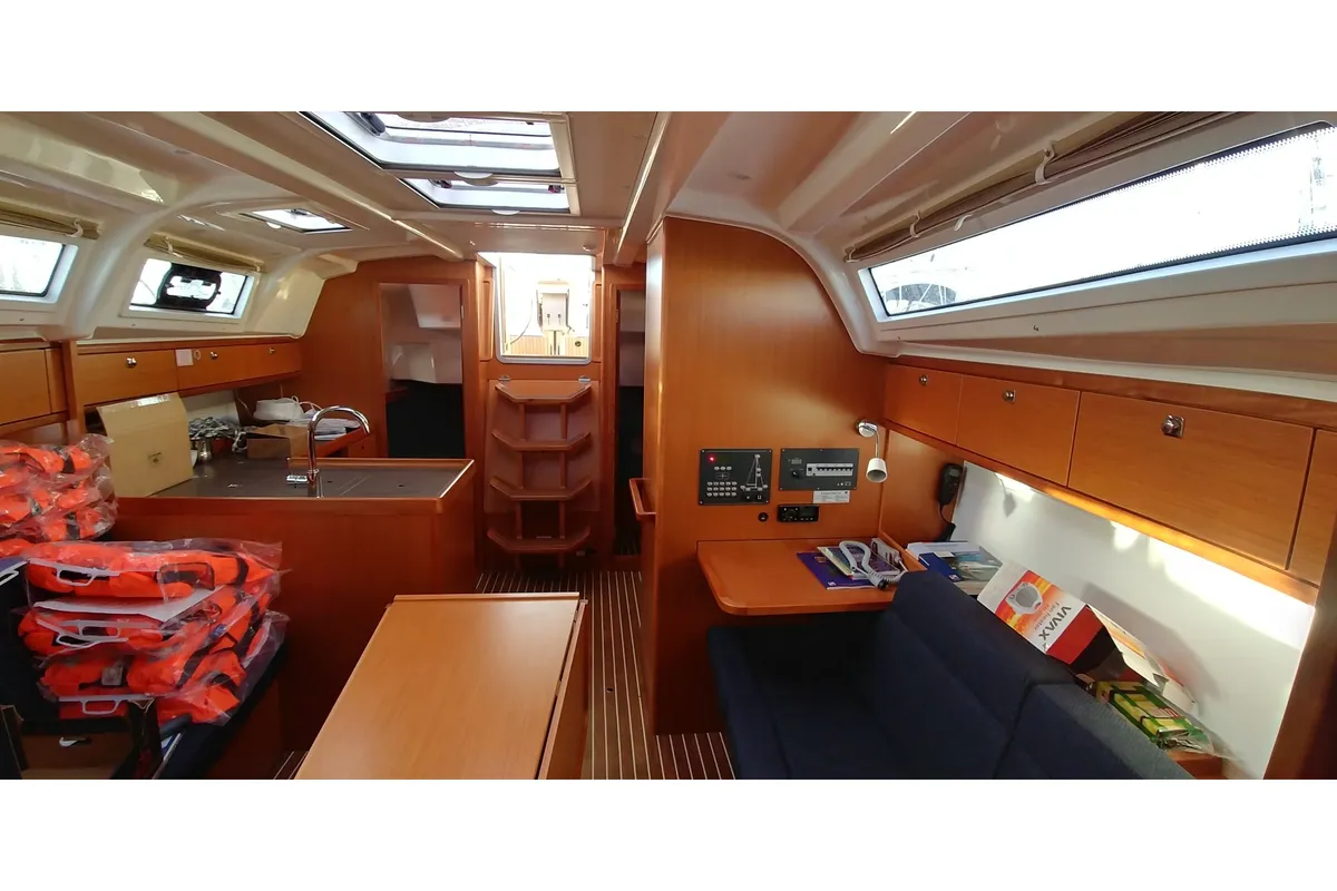 Salon of Alegria, a Bavaria Cruiser 37 sailboat at Sukošan, Croatia