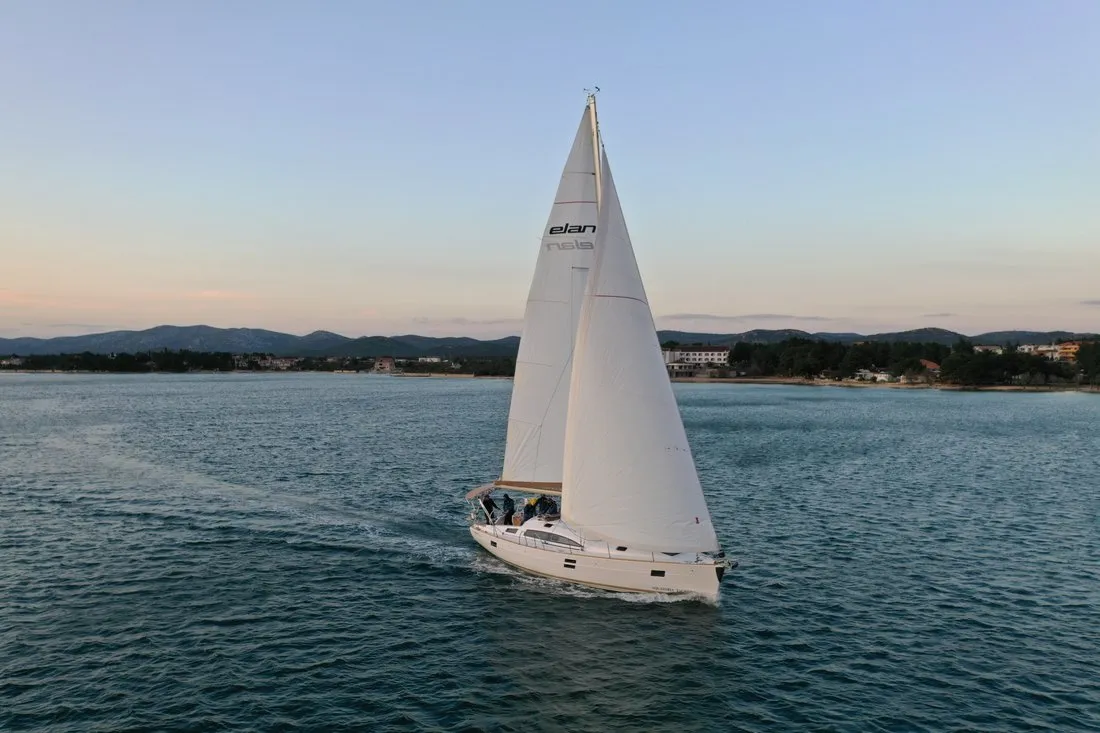 Exterior view of Vikki, a Elan Impression 45.1 sailboat at Pirovac, Croatia