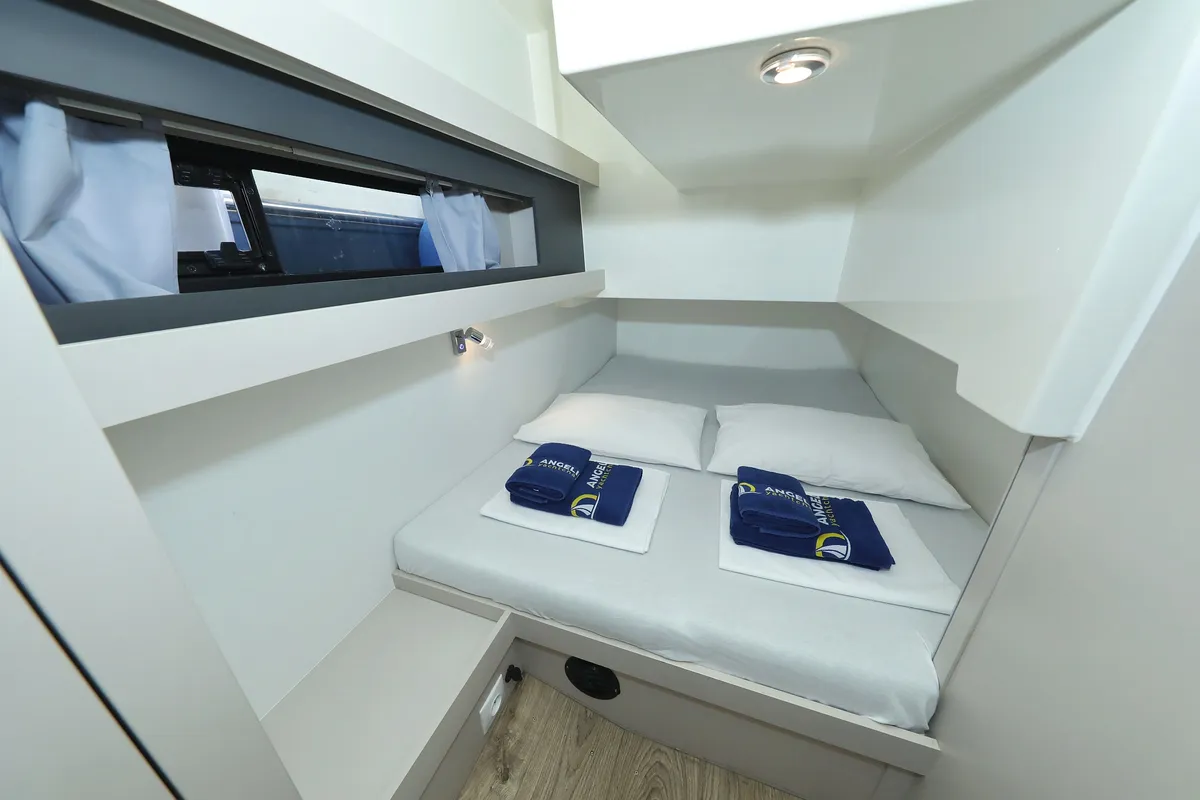 Cabin on Nanda, a Cobra Yachts Futura 40 Grand Horizon motor yacht at Punat, Croatia