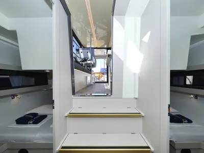 Cabin on Nanda, a Cobra Yachts Futura 40 Grand Horizon motor yacht at Punat, Croatia