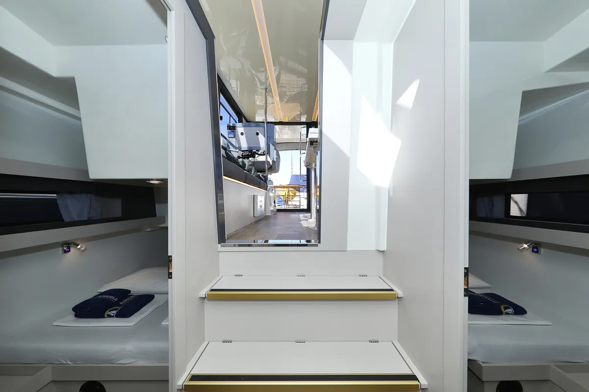 Cabin on Nanda, a Cobra Yachts Futura 40 Grand Horizon motor yacht at Punat, Croatia
