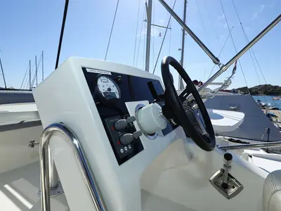 Cockpit of Nanda, a Cobra Yachts Futura 40 Grand Horizon motor yacht at Punat, Croatia