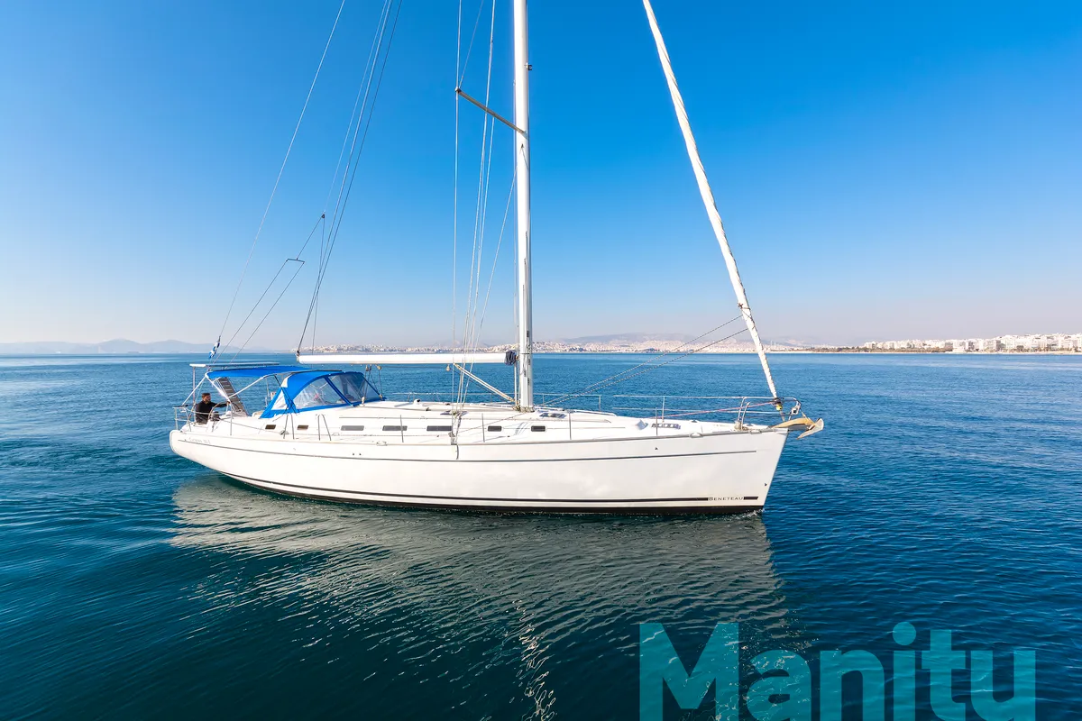 Exterior view of Manitu, a Beneteau Cyclades 50.5 sailboat at Athens, Greece