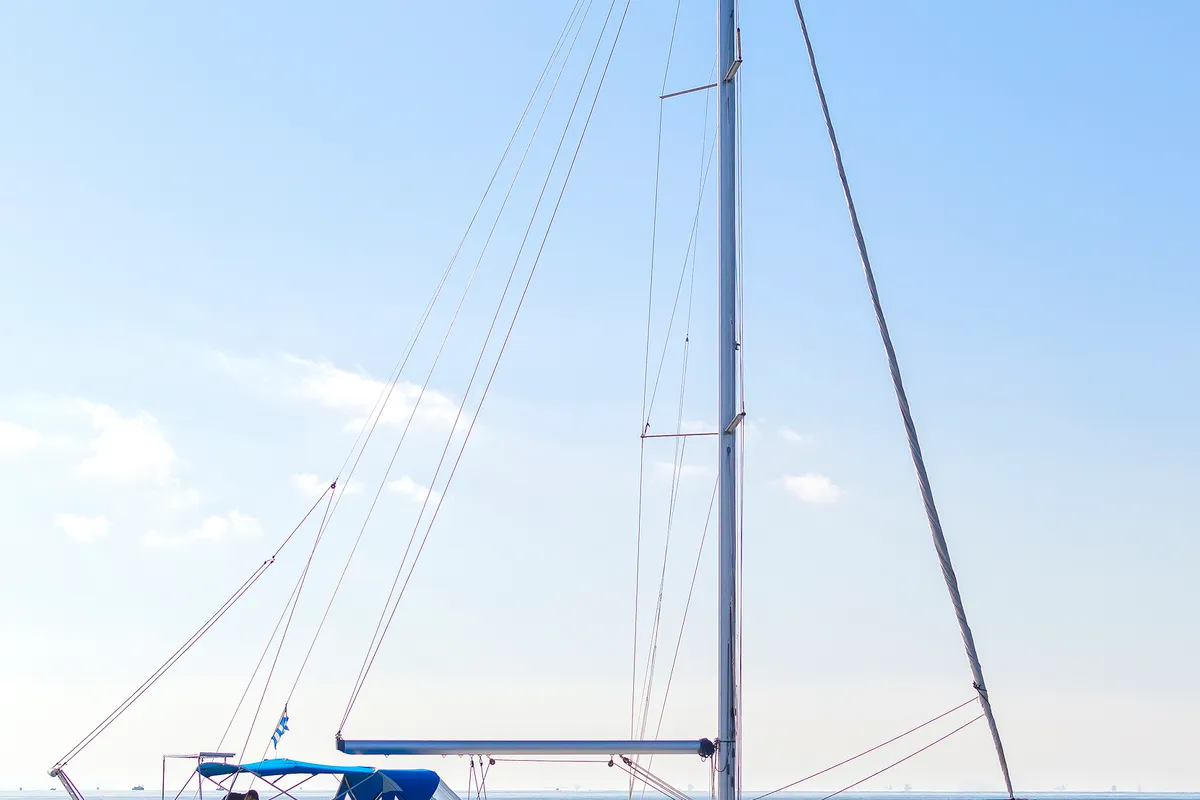 Exterior view of Manitu, a Beneteau Cyclades 50.5 sailboat at Athens, Greece
