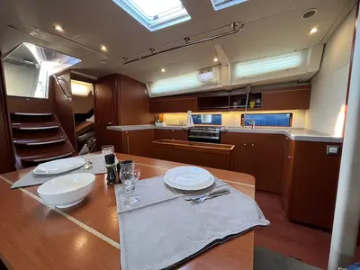 Salon of Marilyn, a Beneteau Oceanis 46.1 sailboat at Athens, Greece