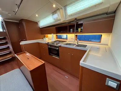 Galley of Marilyn, a Beneteau Oceanis 46.1 sailboat at Athens, Greece