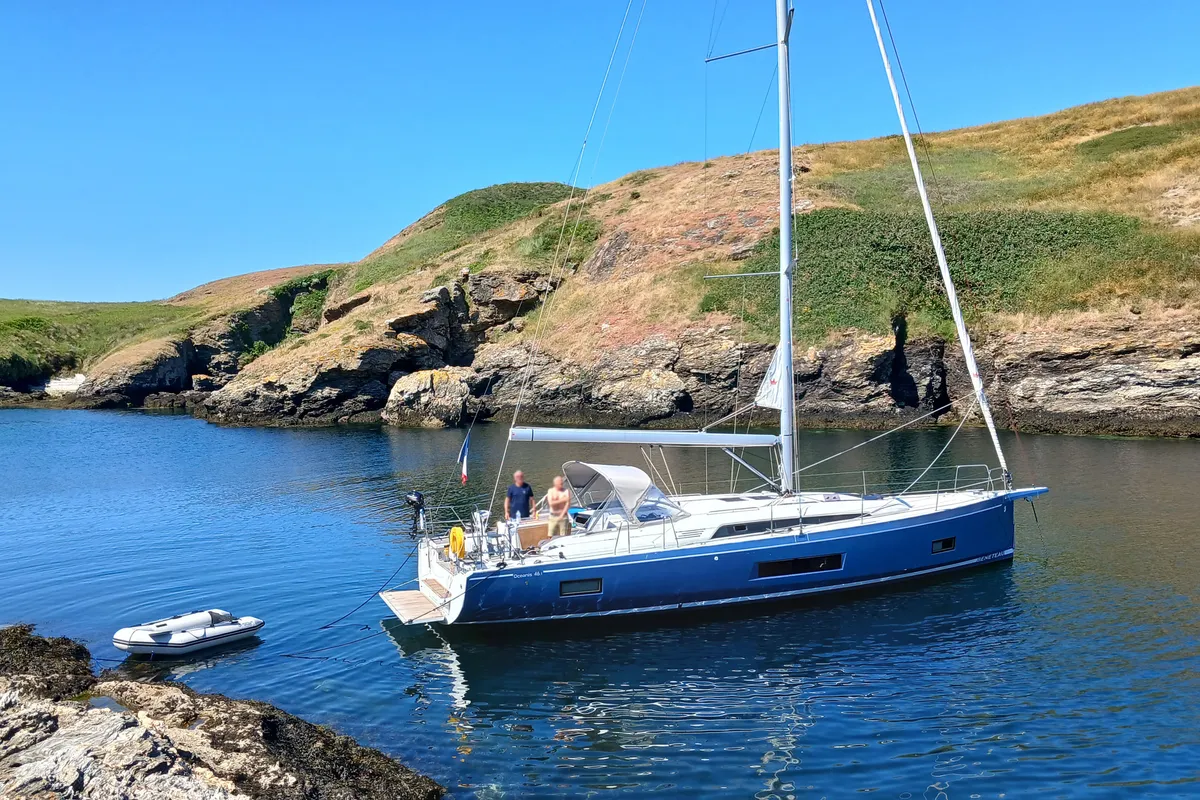 Exterior view of Family Spirit, a Beneteau Oceanis 46.1 sailboat at Toulon, France
