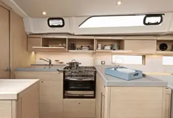 Galley of Family Spirit, a Beneteau Oceanis 46.1 sailboat at Toulon, France