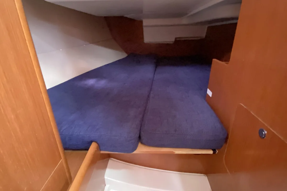 Cabin on Blaubart, a Beneteau Oceanis 34 sailboat at Flensburg, Germany