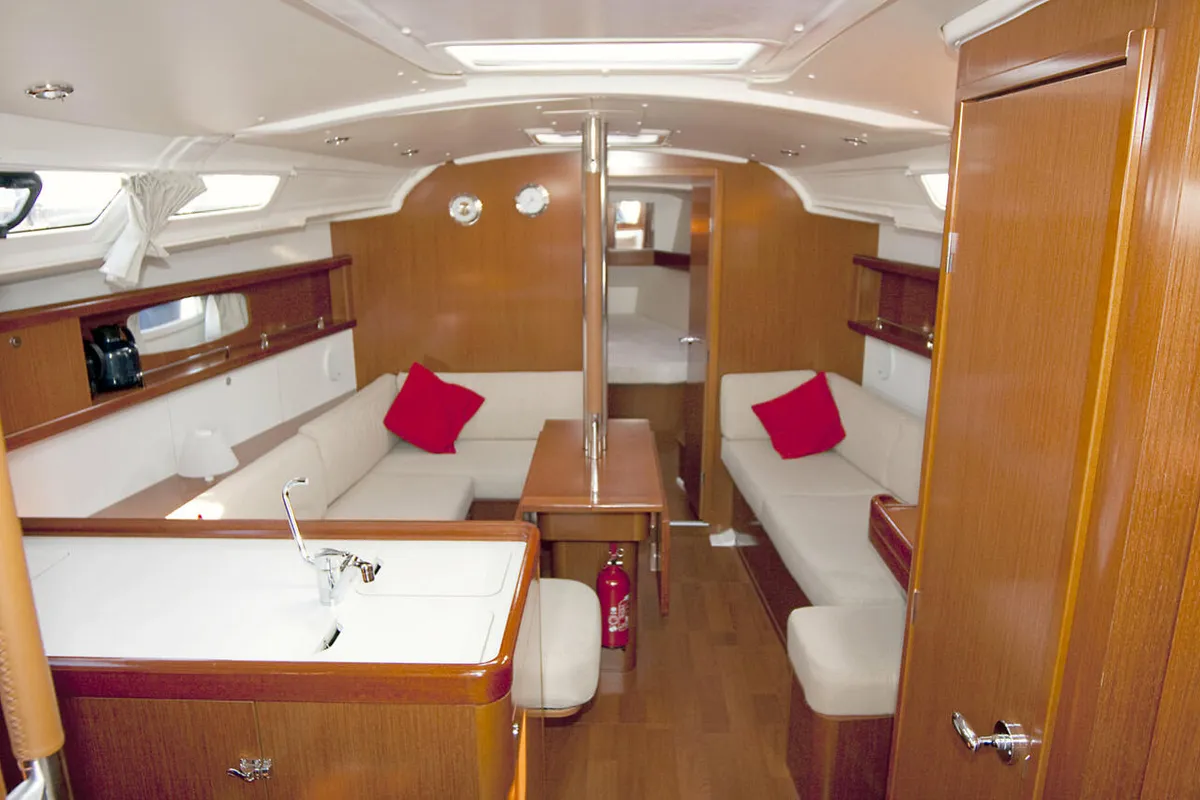 Salon of Blaubart, a Beneteau Oceanis 34 sailboat at Flensburg, Germany