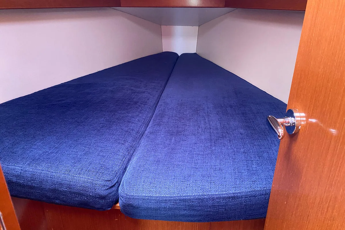 Cabin on Blaubart, a Beneteau Oceanis 34 sailboat at Flensburg, Germany