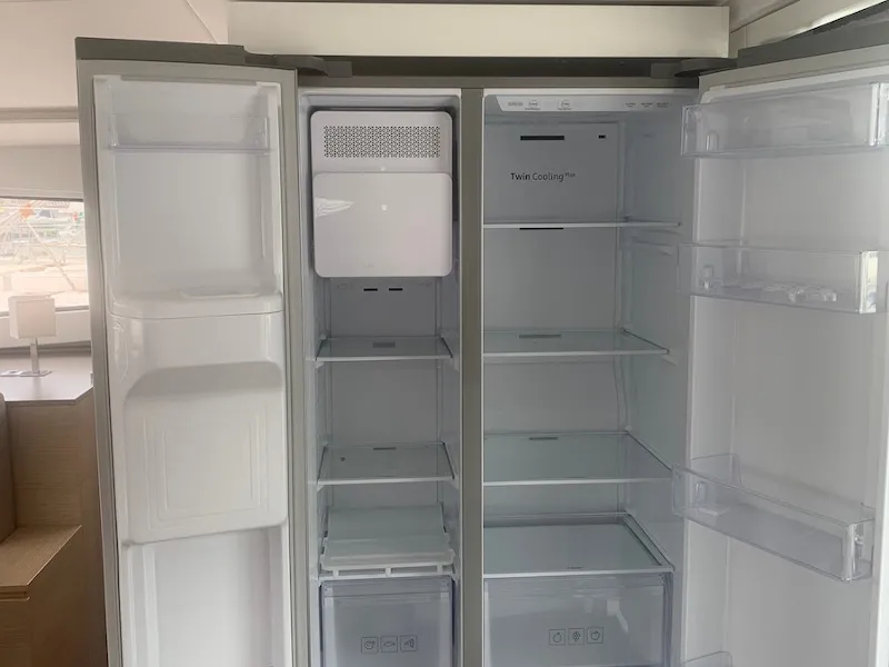 Galley of Sadalbari, a Bali 4.5 FLY catamaran at Salerno, Italy