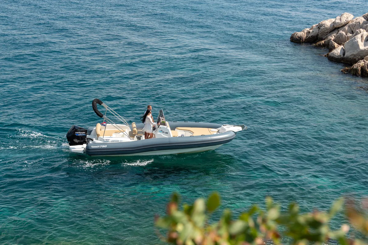 Marlin, a Marlin 790 Dynamic motorboat at Grad Trogir, Croatia