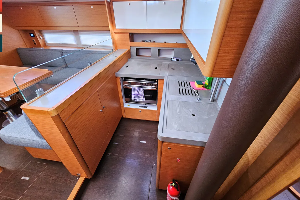 Galley of Dufour 530, a sailboat at Kaštela, Croatia