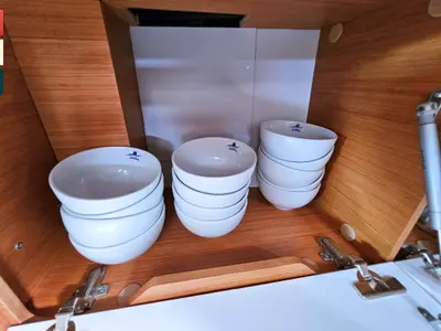 Galley of Dufour 530, a sailboat at Kaštela, Croatia