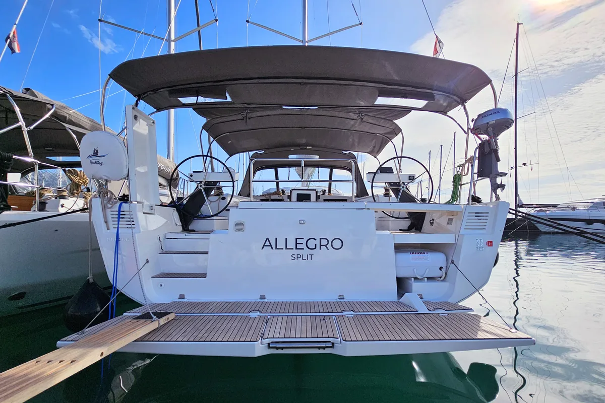Exterior view of Dufour 530, a sailboat at Kaštela, Croatia