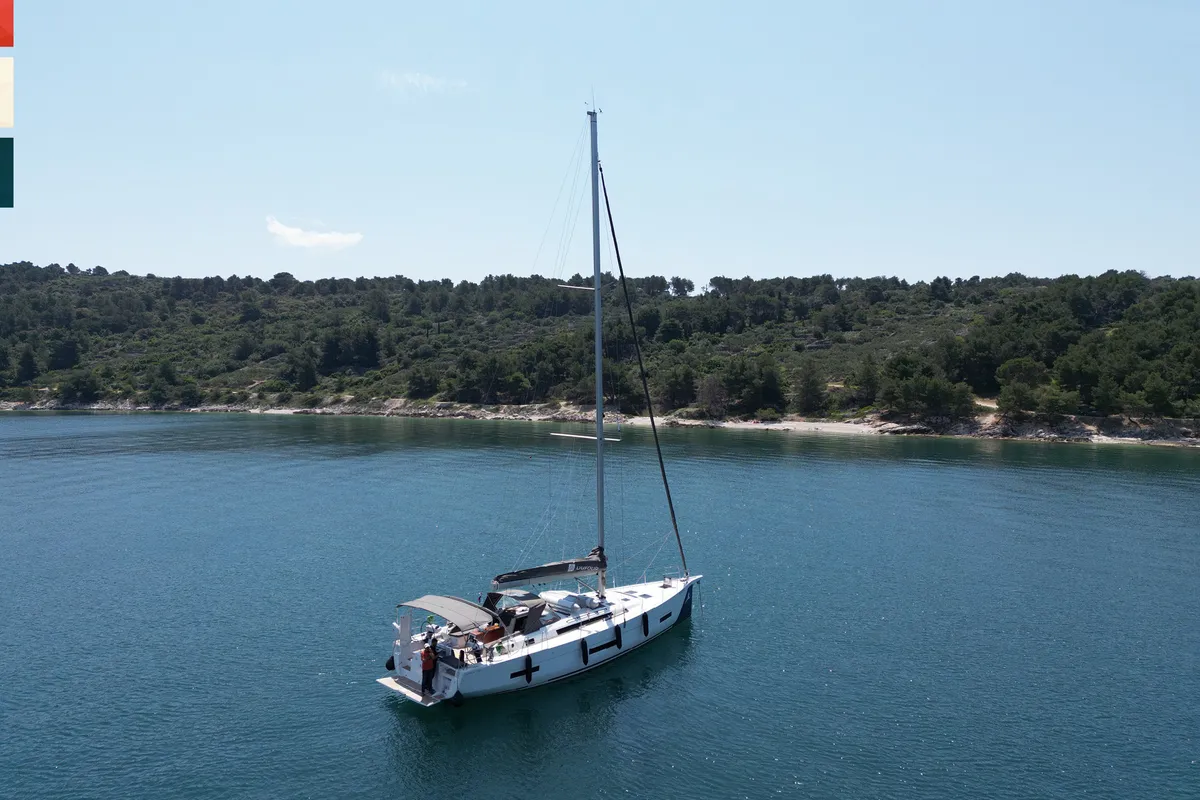 Exterior view of Dufour 530, a sailboat at Kaštela, Croatia