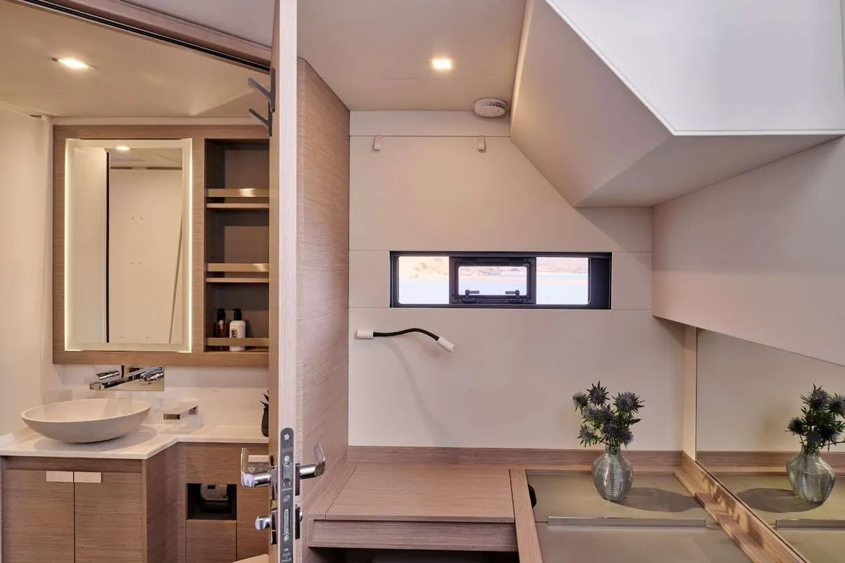 Dolly, a Fountaine Pajot Alegria 67 catamaran at Municipal Unit of Nea Peramos, Greece