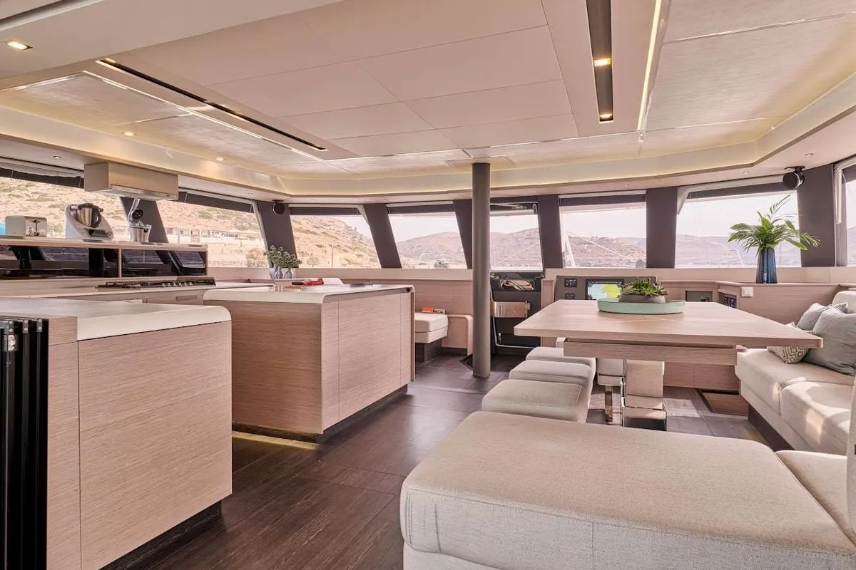 Dolly, a Fountaine Pajot Alegria 67 catamaran at Municipal Unit of Nea Peramos, Greece