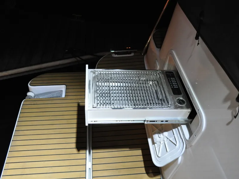 Deck of Tes 393 Illuminatus, a Tes 393 Illuminatus motorboat at Wilkasy, Poland
