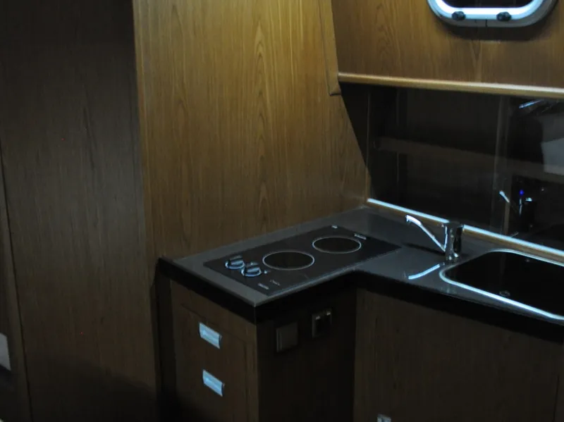 Galley of Tes 393 Illuminatus, a Tes 393 Illuminatus motorboat at Wilkasy, Poland