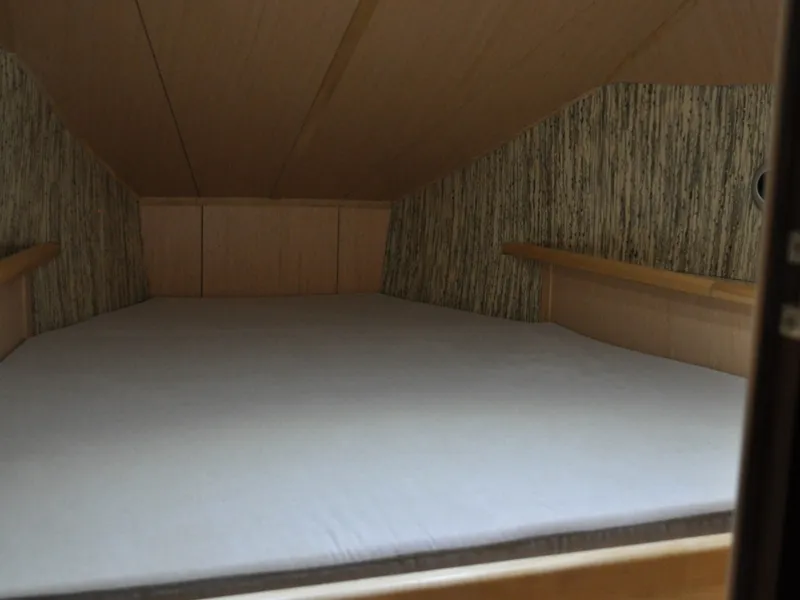 Cabin on Tes 393 Illuminatus, a Tes 393 Illuminatus motorboat at Wilkasy, Poland