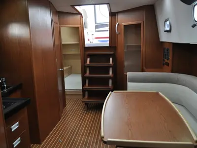 Salon of Tes 393 Illuminatus, a Tes 393 Illuminatus motorboat at Wilkasy, Poland
