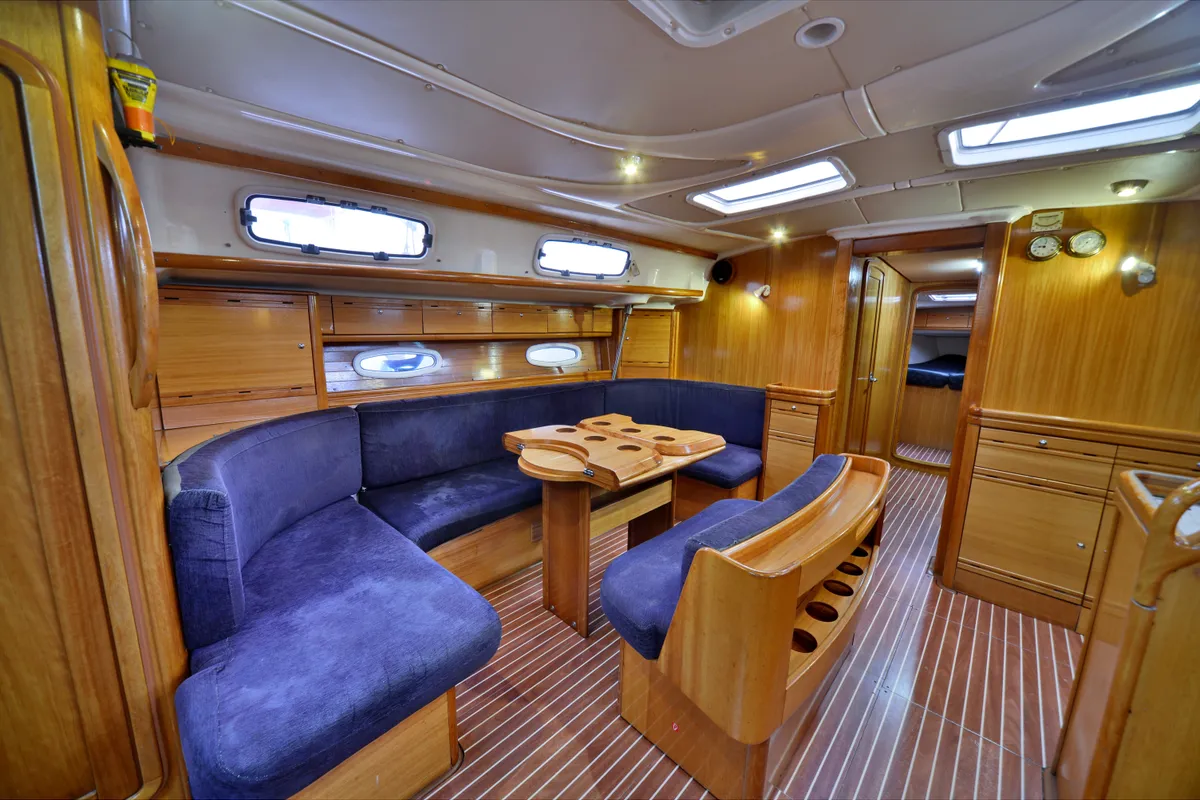 Salon of Leonidas, a Bavaria 50 Cruiser sailboat at Athens, Greece