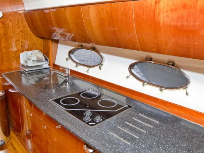 Galley of Cool, a Princess V 58 motorboat at Primošten, Croatia