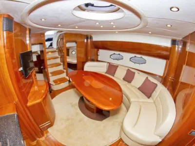 Salon of Cool, a Princess V 58 motorboat at Primošten, Croatia