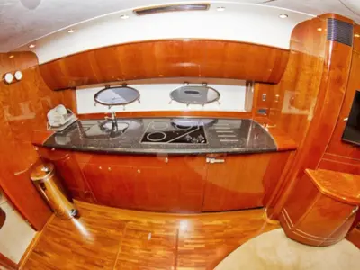 Galley of Cool, a Princess V 58 motorboat at Primošten, Croatia